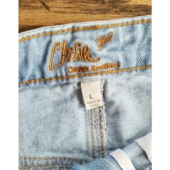 ChiQle denim mini skirt size‎ large aztec print lightwash - Picture 2 of 5